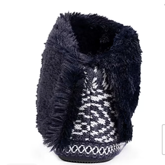 Muk Luks Melinda Womens Dark Sapphire Blue Bootie Slippers. NWOT - Picture 10 of 16
